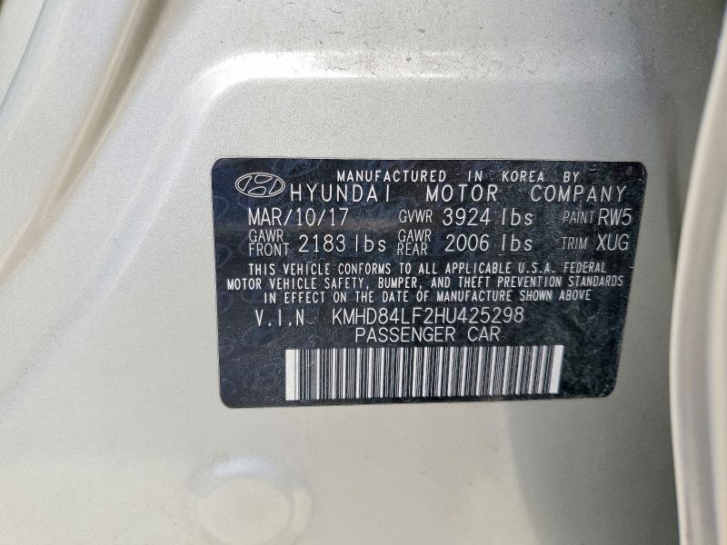 Продажа на аукционе авто 2017 Hyundai Elantra, vin: KMHD84LF2HU425298, номер лота: 79024495