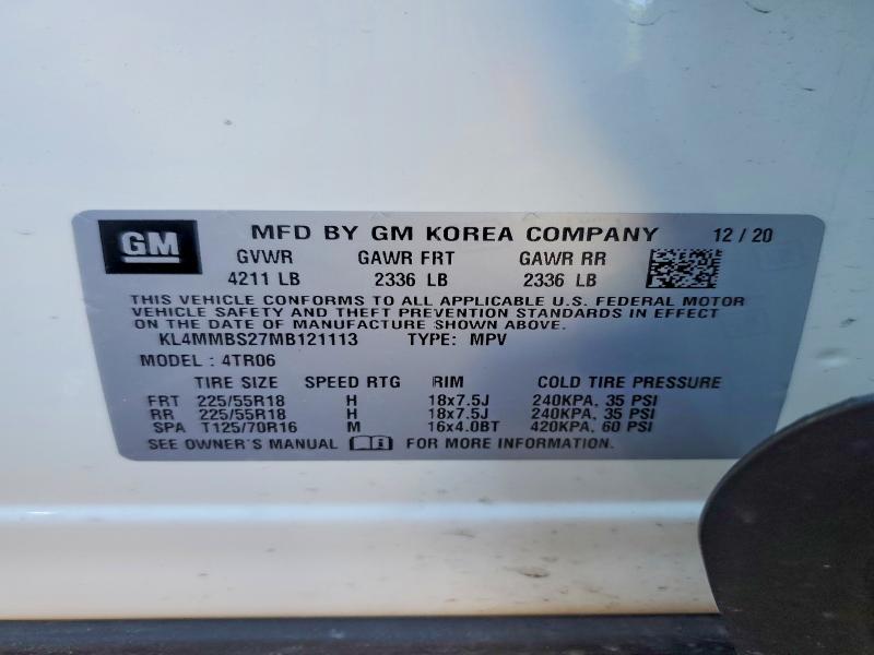 Aukcja sprzedaży 2021 Buick Encore Gx, vin: KL4MMBS27MB121113, numer aukcji: 78560965