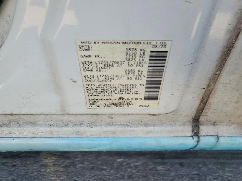 2020 Nissan Nv მანქანა იყიდება აუქციონზე, vin: 1N6BF0KM0LN809283, აუქციონის ნომერი: 78824015