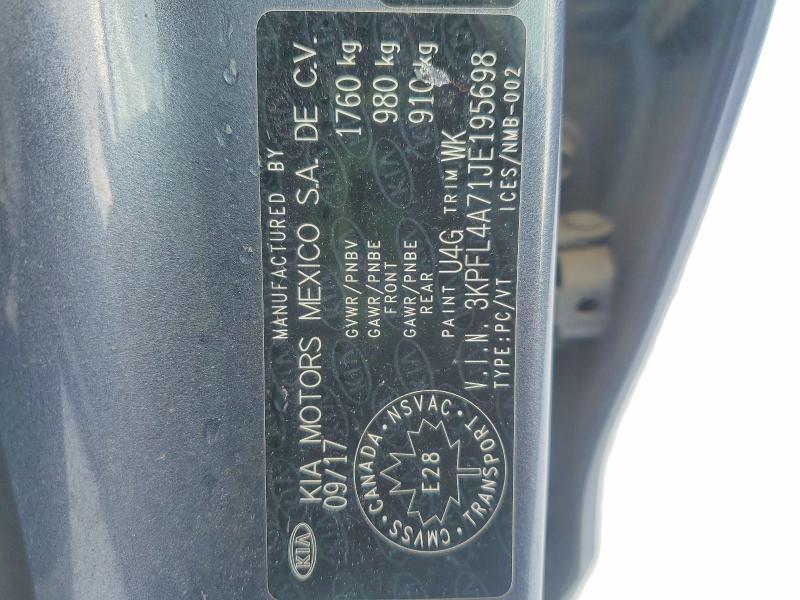 78287405 :رقم المزاد ، 3KPFL4A71JE195698 vin ، 2018 Kia Forte مزاد بيع