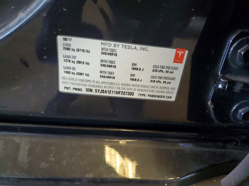 77611255 :رقم المزاد ، 5YJSA1E11HF207300 vin ، 2017 Tesla Model S مزاد بيع
