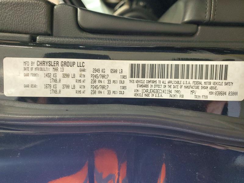 Продаж на аукціоні авто 2014 Jeep Grand Cherokee, vin: 1C4RJEAG3EC141194, номер лоту: 75306315