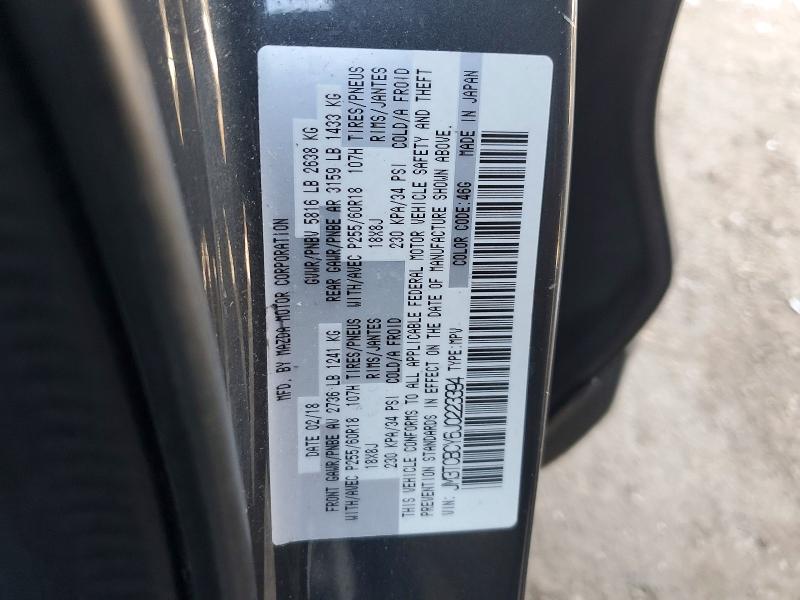 Aukcja sprzedaży 2018 Mazda Cx-9, vin: JM3TCBCY6J0223394, numer aukcji: 74269845