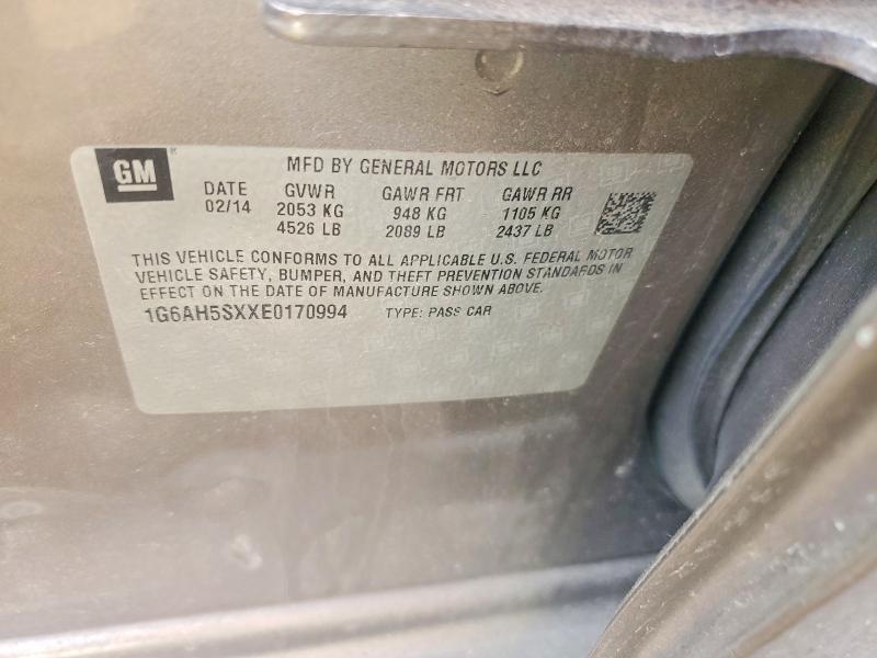 Продажа на аукционе авто 2014 Cadillac Ats, vin: 1G6AH5SXXE0170994, номер лота: 77745715
