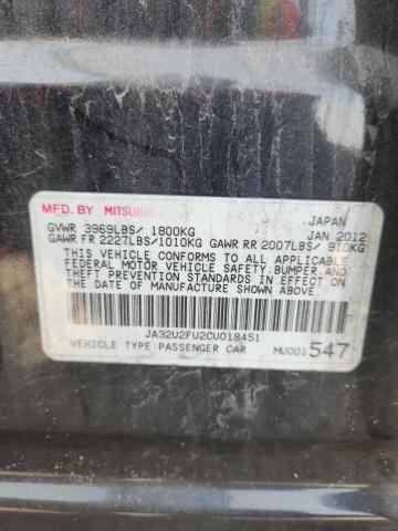 Продаж на аукціоні авто 2012 Mitsubishi Lancer, vin: JA32U2FU2CU018451, номер лоту: 77163415