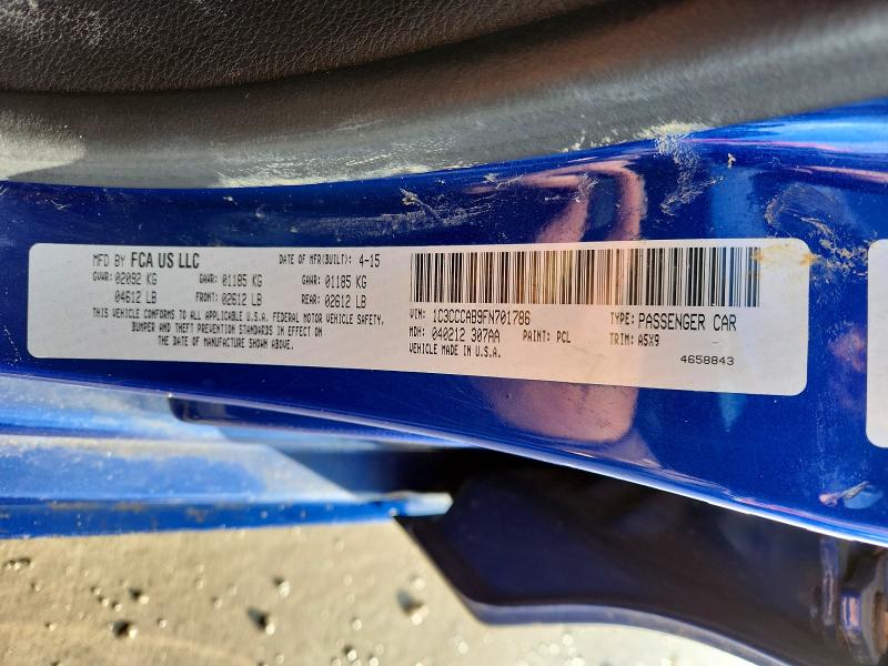 Продажа на аукционе авто 2015 Chrysler 200, vin: 1C3CCCAB9FN701786, номер лота: 78288515