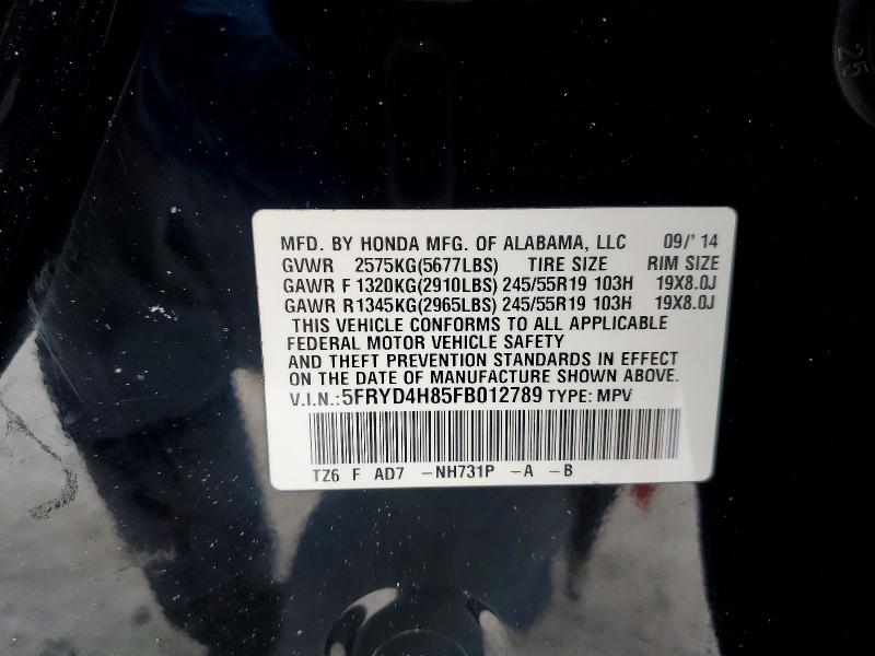 Aukcja sprzedaży 2015 Acura Mdx, vin: 5FRYD4H85FB012789, numer aukcji: 78428805