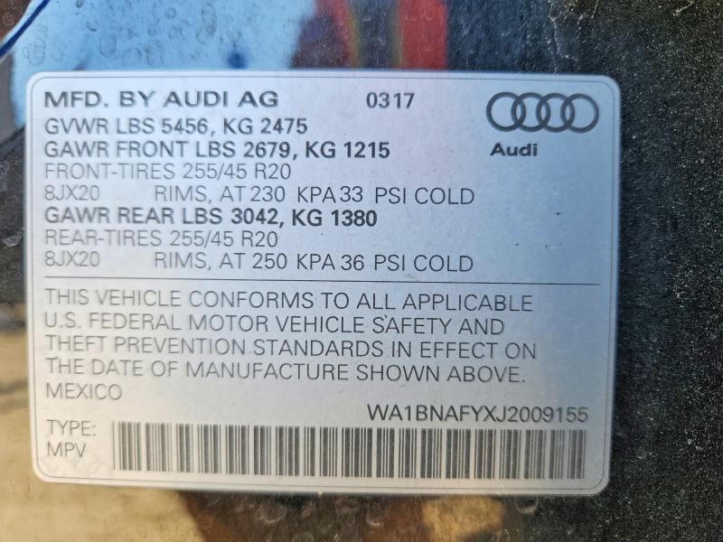 Продаж на аукціоні авто 2018 Audi Q5, vin: WA1BNAFYXJ2009155, номер лоту: 76211235