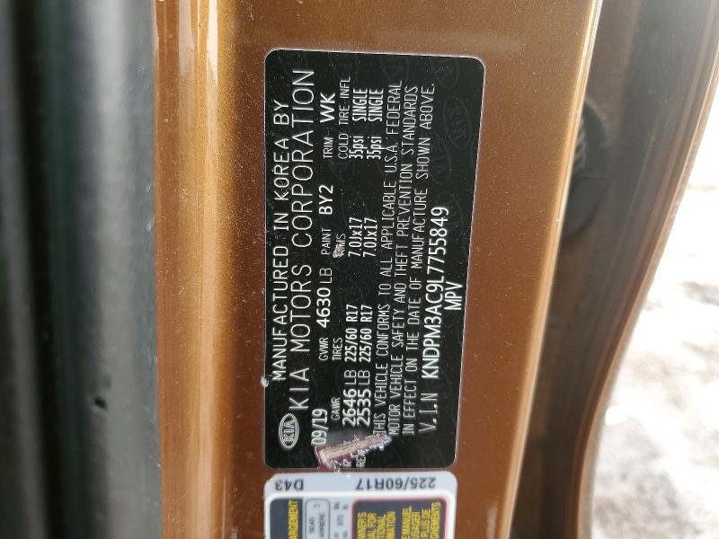 76852915 :رقم المزاد ، KNDPM3AC9L7755849 vin ، 2020 Kia Sportage مزاد بيع