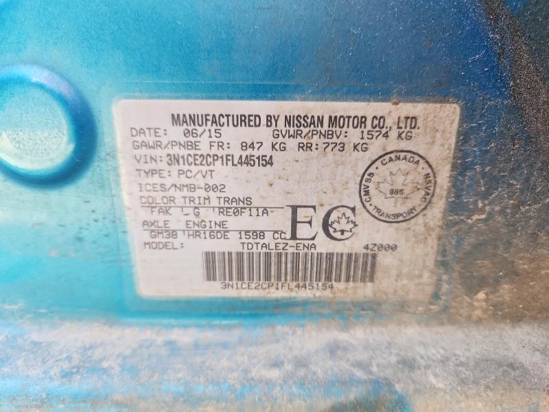 77305865 :رقم المزاد ، 3N1CE2CP1FL445154 vin ، 2015 Nissan Versa Note مزاد بيع