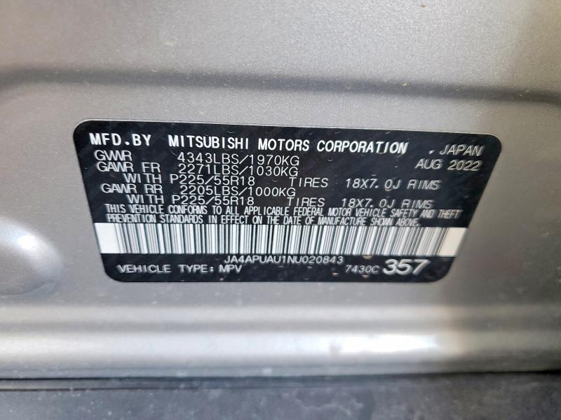 Продажа на аукционе авто 2022 Mitsubishi Outlander Sport, vin: JA4APUAU1NU020843, номер лота: 74975735