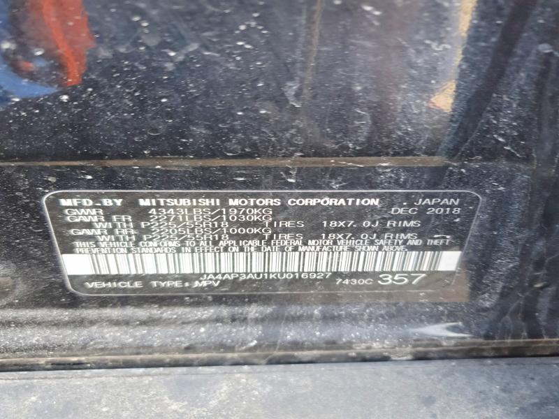 Aukcja sprzedaży 2019 Mitsubishi Outlander Sport, vin: JA4AP3AU1KU016927, numer aukcji: 78775705