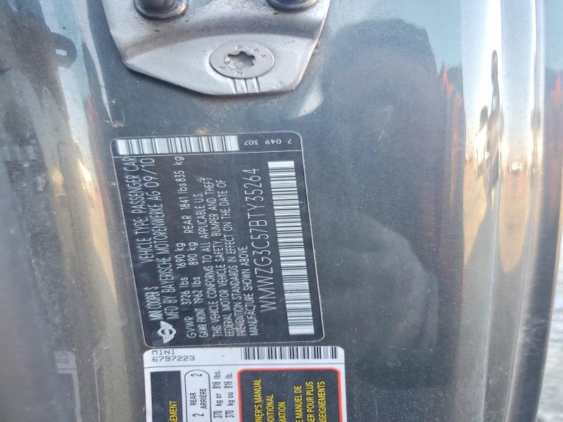 Auction sale of the 2011 Mini Cooper, vin: WMWZG3C57BTY35264, lot number: 75907065