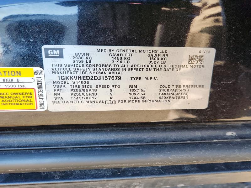 2013 Gmc Acadia მანქანა იყიდება აუქციონზე, vin: 1GKKVNED2DJ157679, აუქციონის ნომერი: 77383455