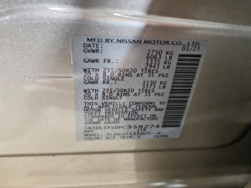 2023 Infiniti Qx60 მანქანა იყიდება აუქციონზე, vin: 5N1DL1FS0PC358274, აუქციონის ნომერი: 76408155