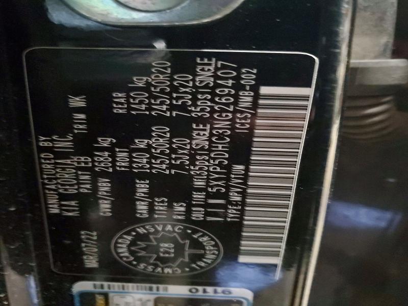 Продаж на аукціоні авто 2022 Kia Telluride, vin: 5XYP5DHC3NG269407, номер лоту: 73819075