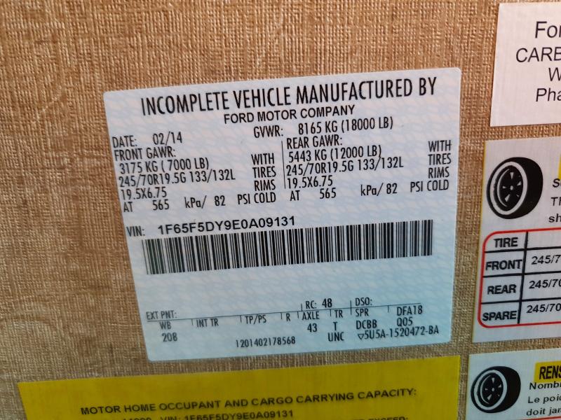 76017715 :رقم المزاد ، 1F65F5DY9E0A09131 vin ، 2015 Ford F530 مزاد بيع