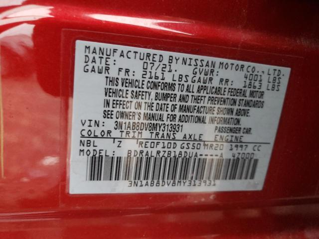 Aukcja sprzedaży 2021 Nissan Sentra Sr, vin: 3N1AB8DV8MY313931, numer aukcji: 45546864