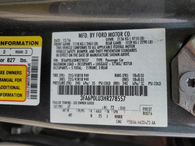 Aukcja sprzedaży 2017 Ford Fusion Se Hybrid, vin: 3FA6P0LU3HR278557, numer aukcji: 45461624