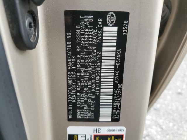 Aukcja sprzedaży 2009 Toyota Camry Base, vin: 4T1BE46K69U384152, numer aukcji: 45302554