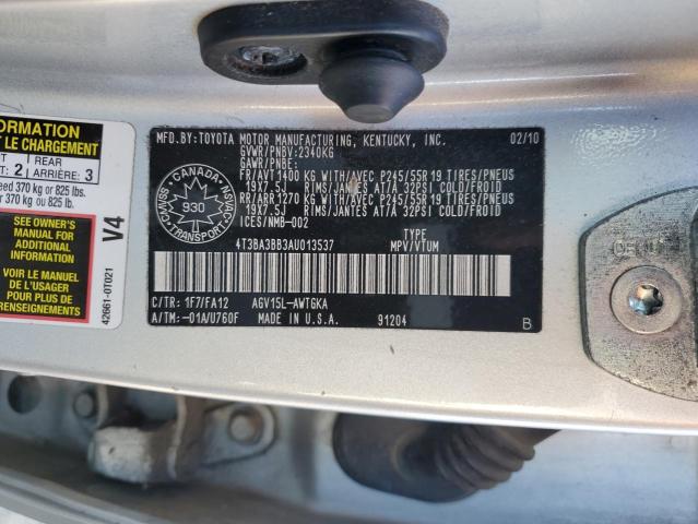 Продажа на аукционе авто 2010 Toyota Venza, vin: 4T3BA3BB3AU013537, номер лота: 45046654
