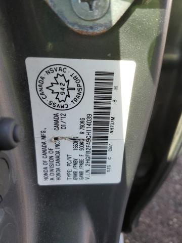 Продаж на аукціоні авто 2012 Honda Civic Lx, vin: 2HGFB2F49CH114039, номер лоту: 48415874