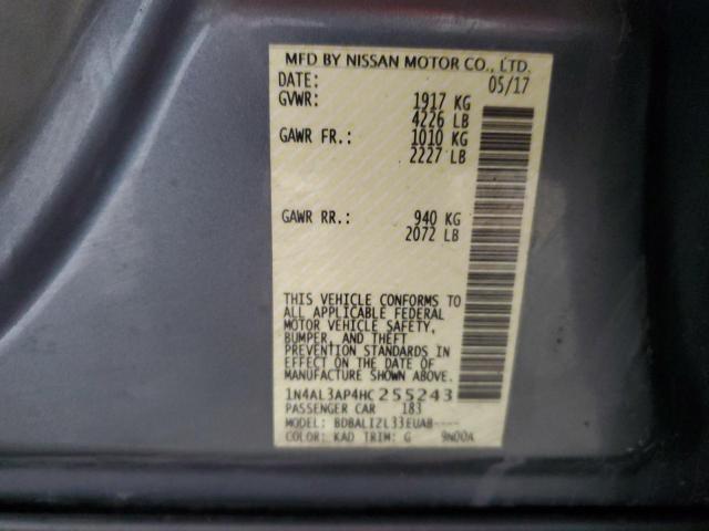 45469284 :رقم المزاد ، 1N4AL3AP4HC255243 vin ، 2017 Nissan Altima 2.5 مزاد بيع