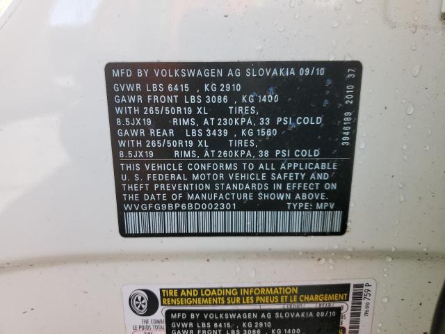 2011 Volkswagen Touareg Hybrid მანქანა იყიდება აუქციონზე, vin: WVGFG9BP6BD002301, აუქციონის ნომერი: 44956784