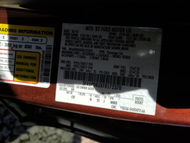 Aukcja sprzedaży 2015 Ford Fusion Titanium Hev, vin: 3FA6P0RUXFR172370, numer aukcji: 45485794