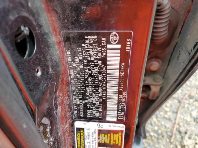 Aukcja sprzedaży 2014 Toyota Camry L, vin: 4T4BF1FK4ER340047, numer aukcji: 45530214