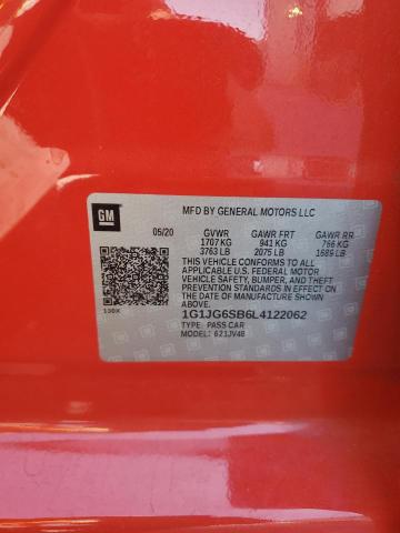 2020 Chevrolet Sonic მანქანა იყიდება აუქციონზე, vin: 1G1JG6SB6L4122062, აუქციონის ნომერი: 47813494
