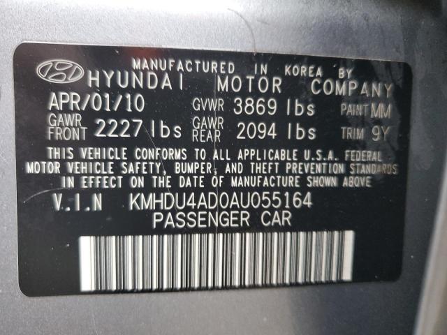 Aukcja sprzedaży 2010 Hyundai Elantra Blue, vin: KMHDU4AD0AU055164, numer aukcji: 45281554