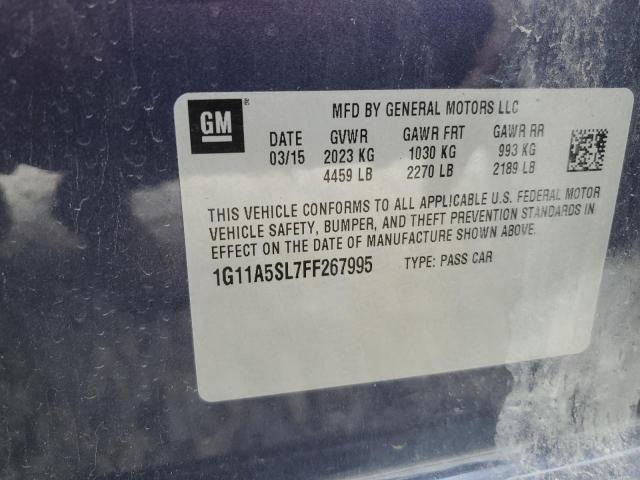 2015 Chevrolet Malibu Ls მანქანა იყიდება აუქციონზე, vin: 1G11A5SL7FF267995, აუქციონის ნომერი: 45724264