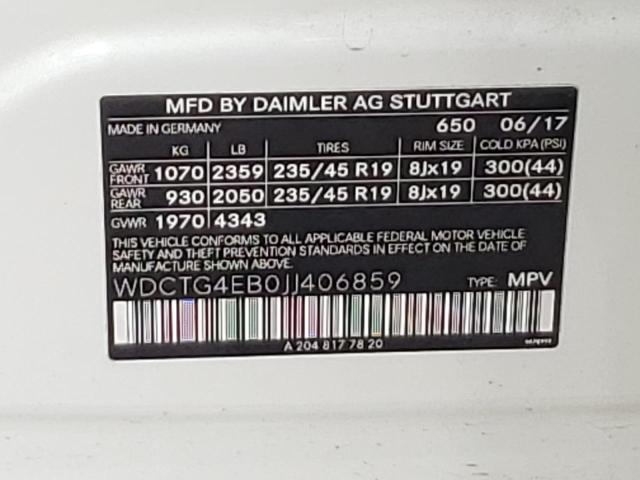 47446384 :رقم المزاد ، WDCTG4EB0JJ406859 vin ، 2018 Mercedes-benz Gla 250 مزاد بيع
