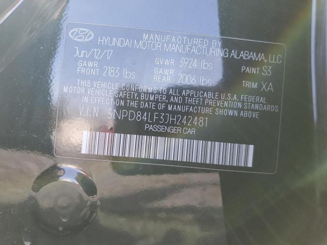 45282604 :رقم المزاد ، 5NPD84LF3JH242481 vin ، 2018 Hyundai Elantra Sel مزاد بيع