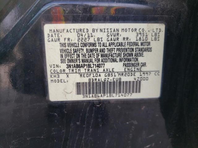 2011 Nissan Sentra 2.0 მანქანა იყიდება აუქციონზე, vin: 3N1AB6AP1BL714077, აუქციონის ნომერი: 45125014