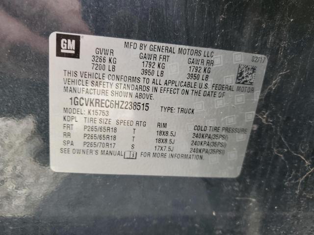 Aukcja sprzedaży 2017 Chevrolet Silverado K1500 Lt, vin: 1GCVKREC6HZ238515, numer aukcji: 45457394