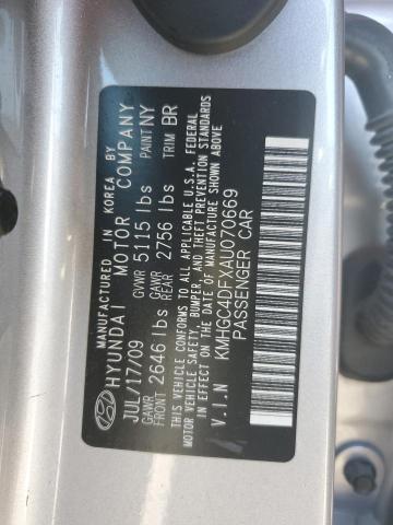 Aukcja sprzedaży 2010 Hyundai Genesis 4.6l, vin: KMHGC4DFXAU070669, numer aukcji: 45084664