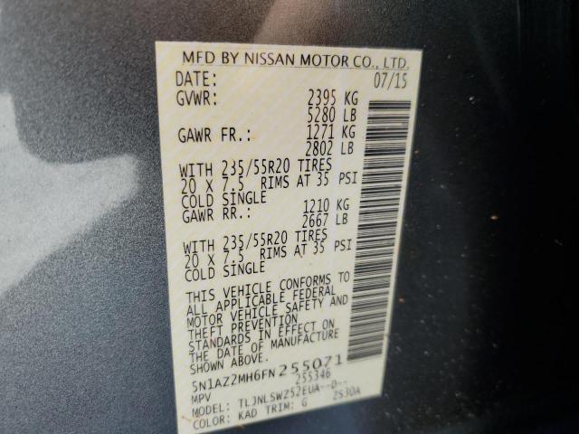 Продажа на аукционе авто 2015 Nissan Murano S, vin: 5N1AZ2MH6FN255071, номер лота: 46576844