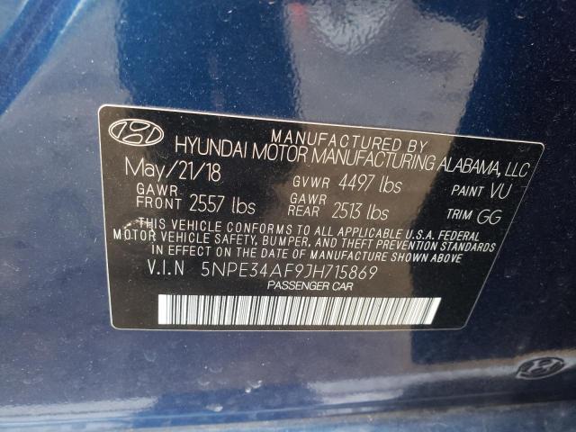 2018 Hyundai Sonata Spo მანქანა იყიდება აუქციონზე, vin: 5NPE34AF9JH715869, აუქციონის ნომერი: 47433684