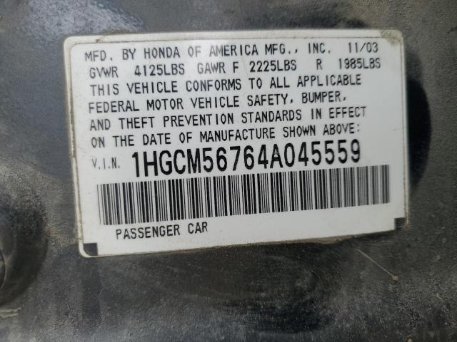 Aukcja sprzedaży 2004 Honda Accord Ex, vin: 1HGCM56764A045559, numer aukcji: 44957064