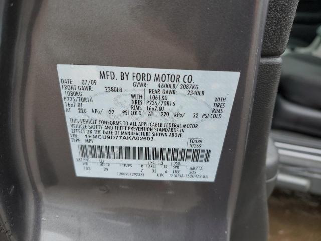 Aukcja sprzedaży 2010 Ford Escape Xlt, vin: 1FMCU9D77AKA02603, numer aukcji: 45561814