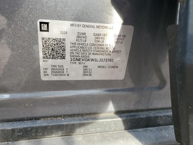 Aukcja sprzedaży 2020 Chevrolet Traverse Lt, vin: 1GNEVGKW1LJ173761, numer aukcji: 45444584