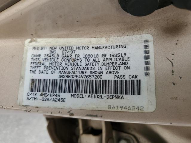 Aukcja sprzedaży 1997 Toyota Corolla Dx, vin: 1NXBB02E4VZ657200, numer aukcji: 45341404