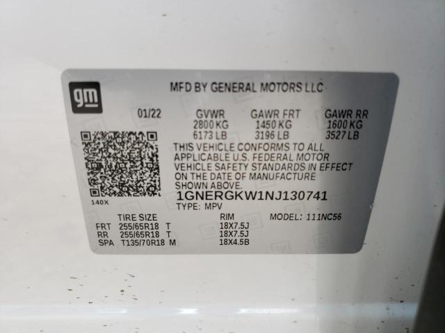 Aukcja sprzedaży 2022 Chevrolet Traverse Lt, vin: 1GNERGKW1NJ130741, numer aukcji: 45465654