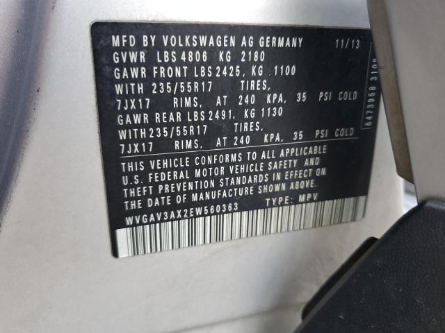 Aukcja sprzedaży 2014 Volkswagen Tiguan S, vin: WVGAV3AX2EW560363, numer aukcji: 45395894