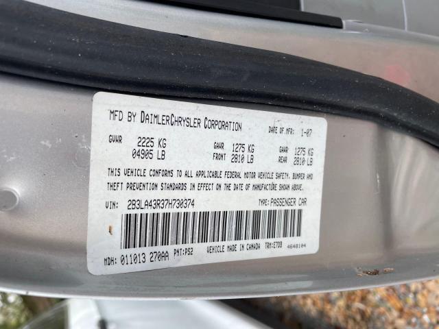45515834 :رقم المزاد ، 2B3LA43R37H730374 vin ، 2007 Dodge Charger Se مزاد بيع