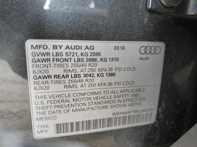 Aukcja sprzedaży 2019 Audi Sq5 Premium, vin: WA1A4AFY0K2082020, numer aukcji: 45337794
