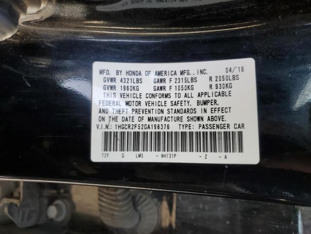 Продажа на аукционе авто 2016 Honda Accord Sport, vin: 1HGCR2F52GA198376, номер лота: 46707474