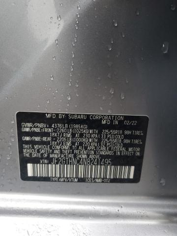 Aukcja sprzedaży 2022 Subaru Crosstrek Limited, vin: JF2GTHNC4N8241495, numer aukcji: 45406674